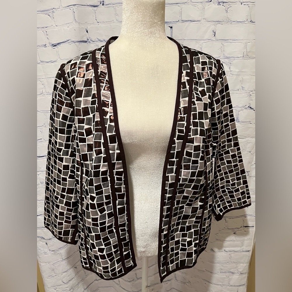 NWT City Girl by Nancy Bolen reversible blazer size large